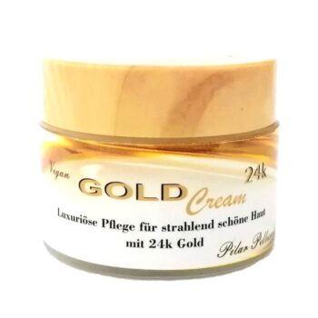 Verwöhne deine Haut mit der Kraft von 24K kolloidalem Gold, nährenden Ölen und Vitamin E. Diese handgemachte 24h-Creme schenkt dir strahlende Ausstrahlung, Feuchtigkeit und ein geschmeidiges Hautgefühl – jeden Tag aufs Neue.