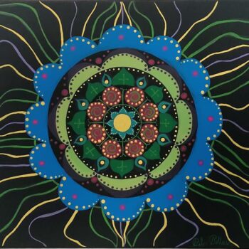 Mandala - Energie in Bewegung 🖼️ Acrylgemälde von Pilar Pellecer